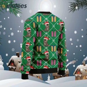 Otter Reindeer Ugly Christmas Sweater1