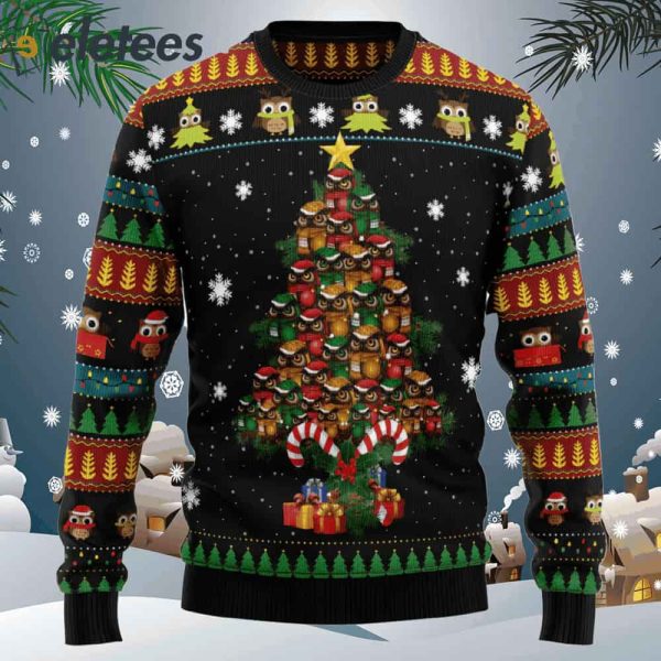 Owl Christmas Tree Ugly Christmas Sweater