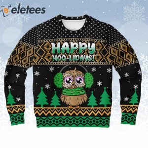 Owl Happy Hoo Lidays Ugly Christmas Sweater 1