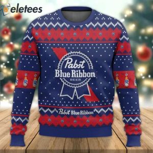 Pabst Blue Ribbon Drink Ugly Sweater