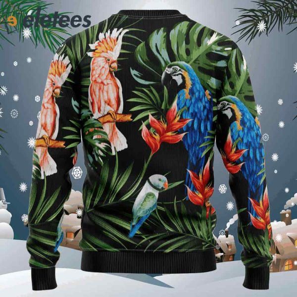 Parrot Tropical Ugly Christmas Sweater