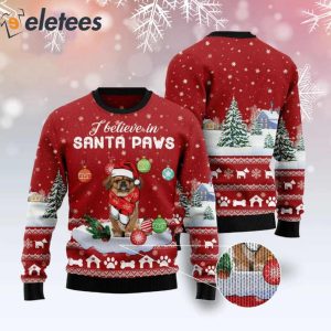 Pekingese I Believe In Santa Paws Ugly Christmas Sweater 2