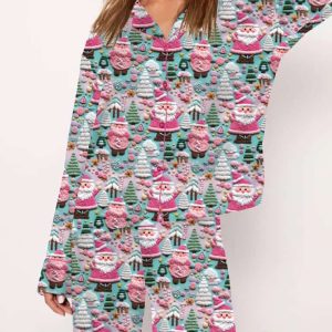 Pink Santa Cute Pajama Set 1