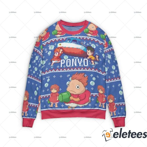 Ponyo Transforming Ugly Christmas Sweater