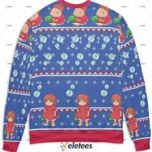 Ponyo Transforming Ugly Christmas Sweater 2