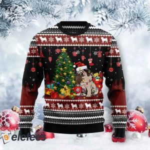 Pug Besides A Christmas Tree Ugly Christmas Sweater