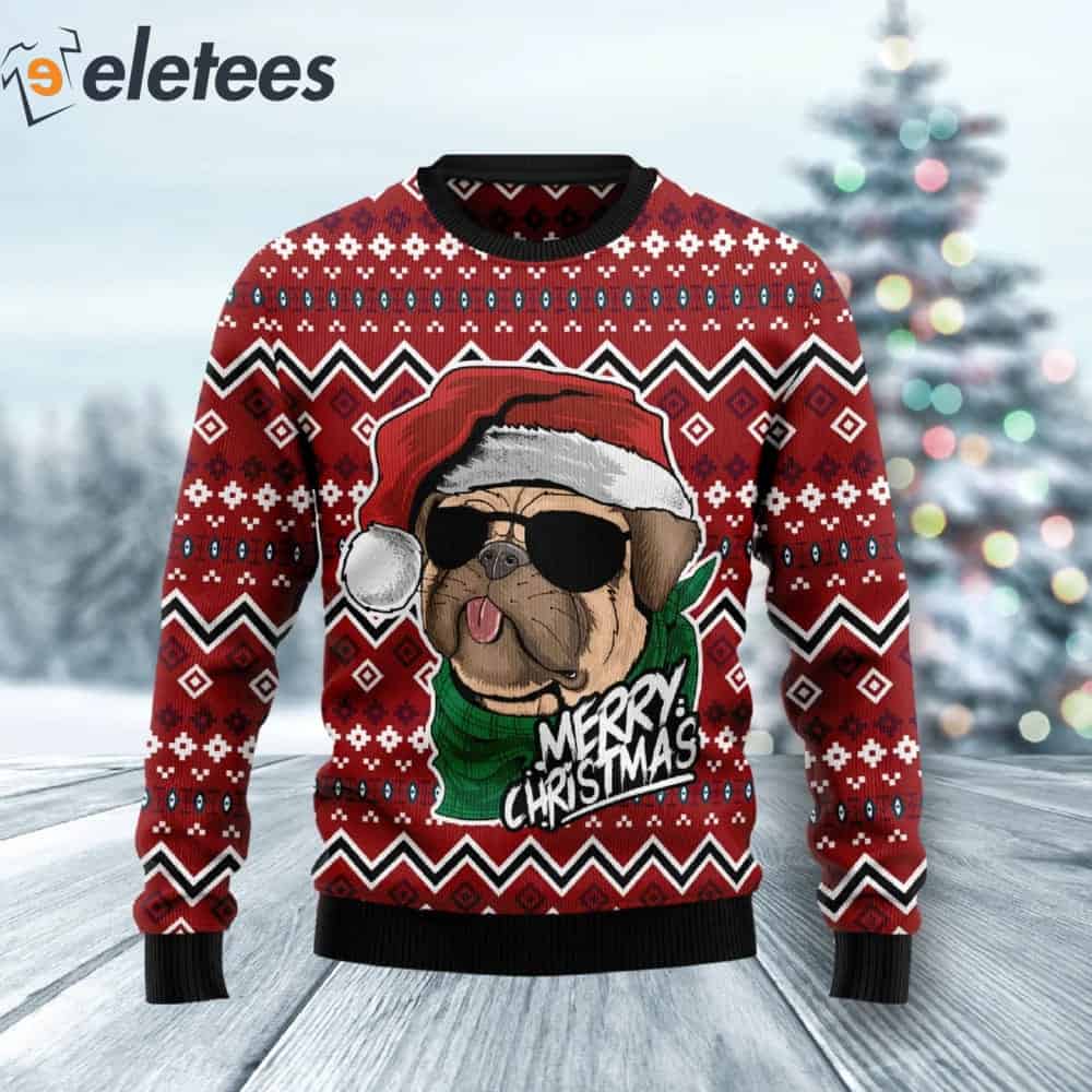 Pug Sunglasses Merry Christmas Ugly Sweater