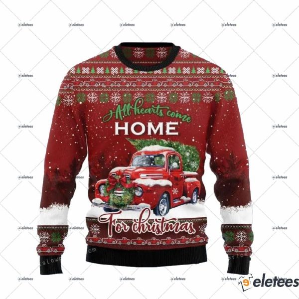 Red Truck Home Christmas Ugly Sweater