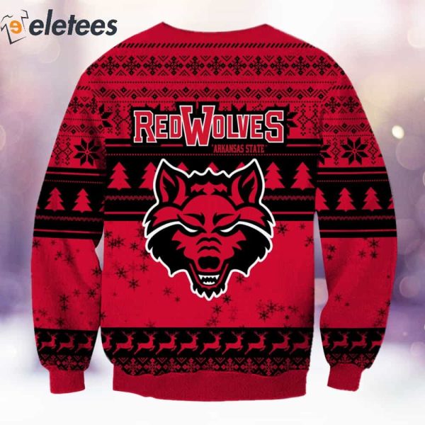 Red Wolves Grnch Christmas Ugly Sweater