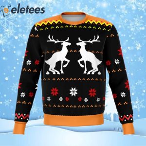 Reindeer Nature Call Funny Ugly Christmas Sweater 1