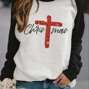 Retro Christmas Faith Cross Sweatshirt 1