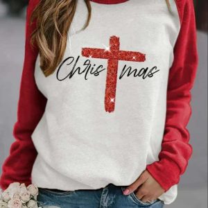 Retro Christmas Faith Cross Sweatshirt 2