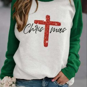 Retro Christmas Faith Cross Sweatshirt 3