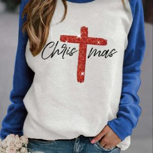 Retro Christmas Faith Cross Sweatshirt 4