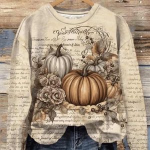 Retro Pumpkin Print Shirt1