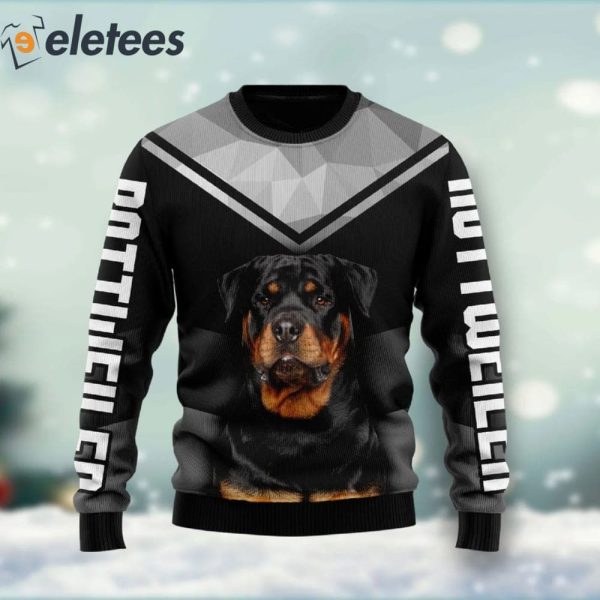 Rottweiler I’m A Lover Not A Fighter Ugly Christmas Sweater