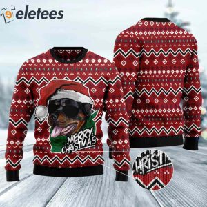 Rottweiler Merry Christmas Ugly Sweater 2