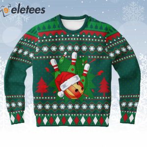 Santa Bowling Ugly Christmas Sweater 1