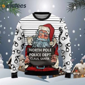 Santa Claus Arrested By North Pole Police Ugly Sweater 1