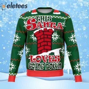 Santa Goes Down Funny Ugly Christmas Sweater 1