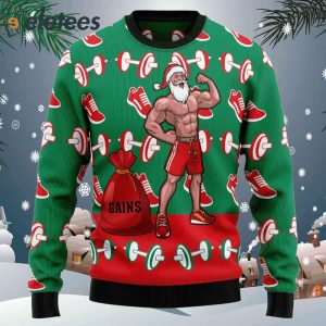 Santa Gym Ugly Christmas Sweater