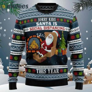 Santa Is Social Distancing Ugly Christmas Sweater