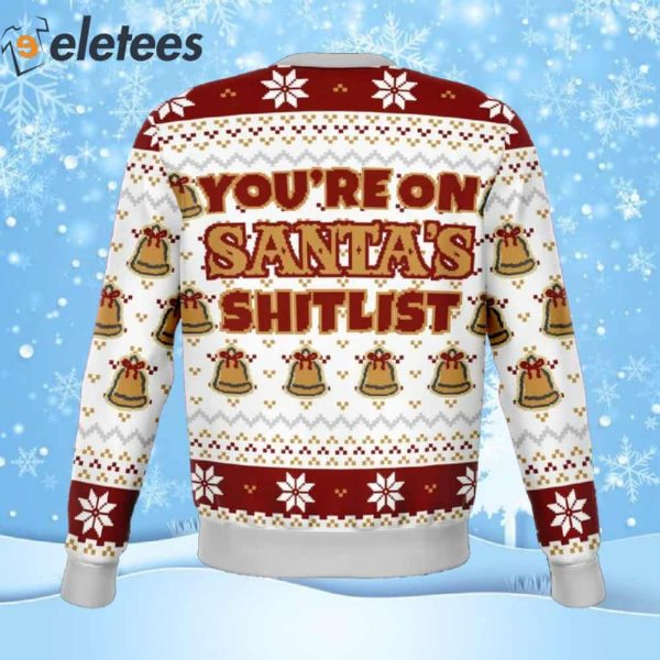 Santa Shit List Dank Ugly Christmas Sweater