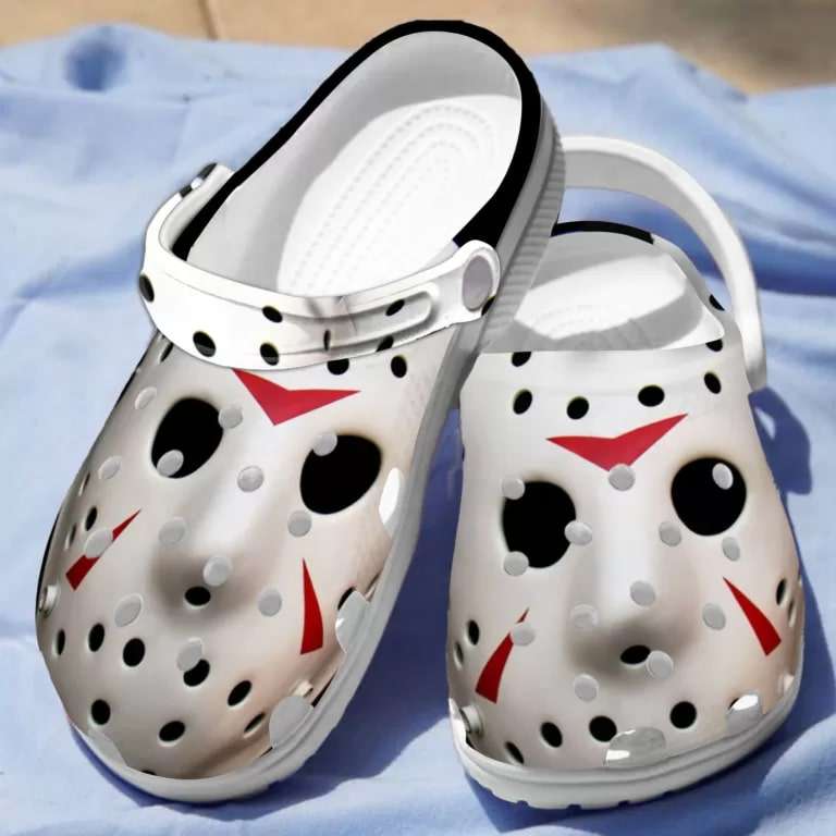 Scary Jason Voorhees White Face Halloween Crocs