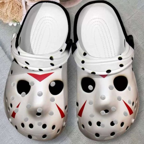 Scary Jason Voorhees White Face Halloween Crocs