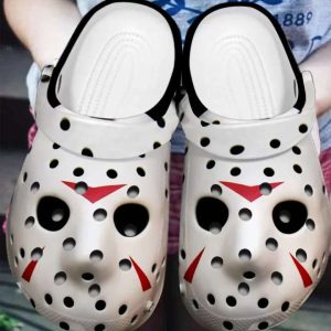 Scary Jason Voorhees White Face Halloween Crocs 5