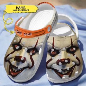 Scary Pennywises Face Horror Characters Custom Name Crocs 1