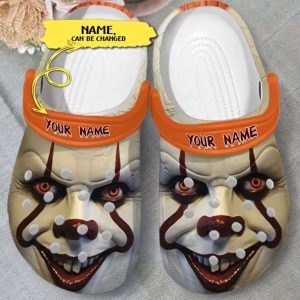 Scary Pennywises Face Horror Characters Custom Name Crocs 2