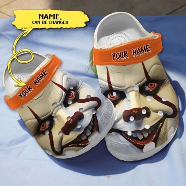 Scary Pennywise’s Face Horror Characters Custom Name Crocs
