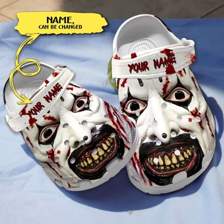 Scary Pennywise's Face Horror Characters Custom Name Crocs