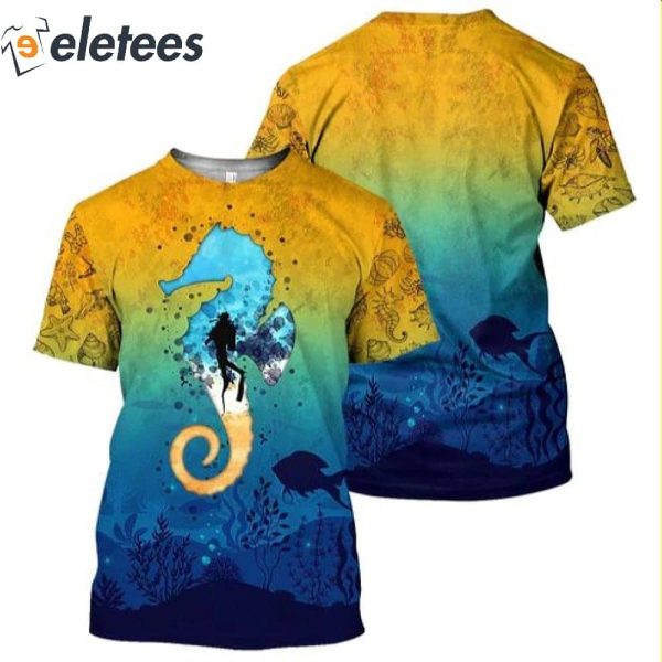 Scuba Diving Sea Horse 3D Shirt