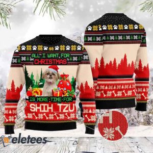 Shih Tzu All I Want For Christmas Ugly Sweater 2