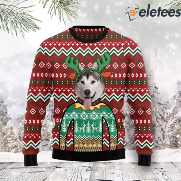 Siberian Husky Awesome Ugly Christmas Sweater