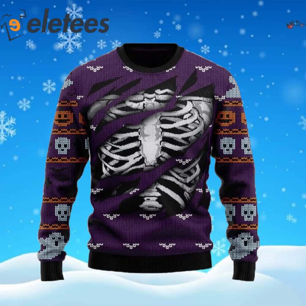 Toronto Maple Leafs Skull Candy Cane Pattern Ugly Christmas