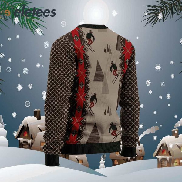 Skiing Beauty Ugly Christmas Sweater