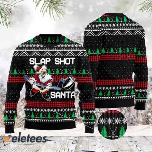 Slap Shot Santa Ugly Christmas Sweater 2