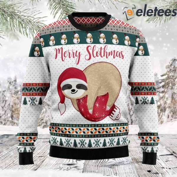 Sloth Merry Slothmas Ugly Christmas Sweater