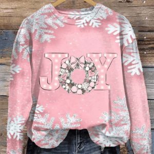 Snowflake Joy Print Sweatshirt