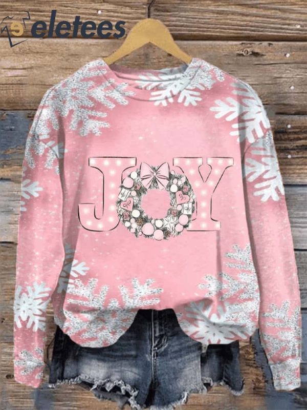Snowflake Joy Print Sweatshirt