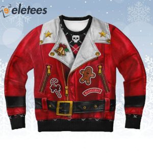 Sons Of Santa Biker Jacket Ugly Christmas Sweater 1