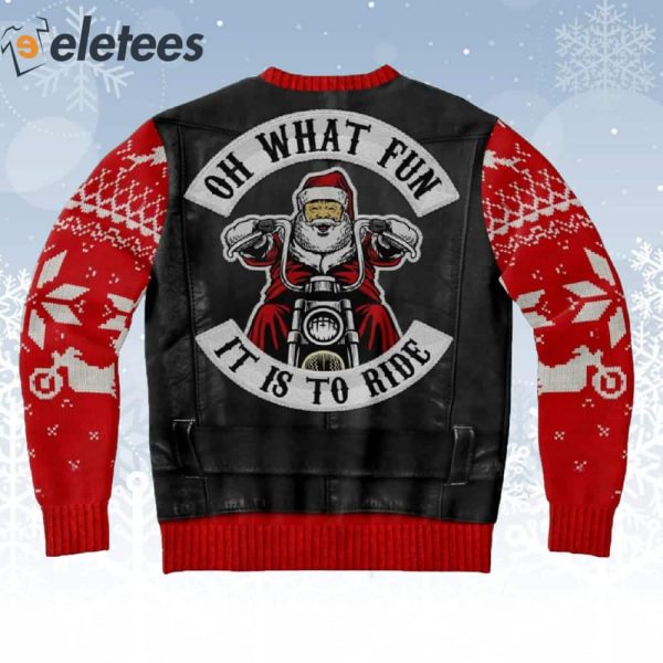 Sons Of Santa Biker Jacket Ugly Christmas Sweater