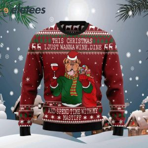 Spend Time With My Mastiff Ugly Christmas Sweater