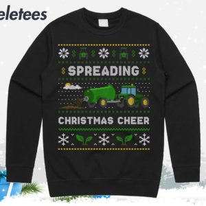 Spreading Christmas Cheer Green Farming Ugly Christmas Sweater 1
