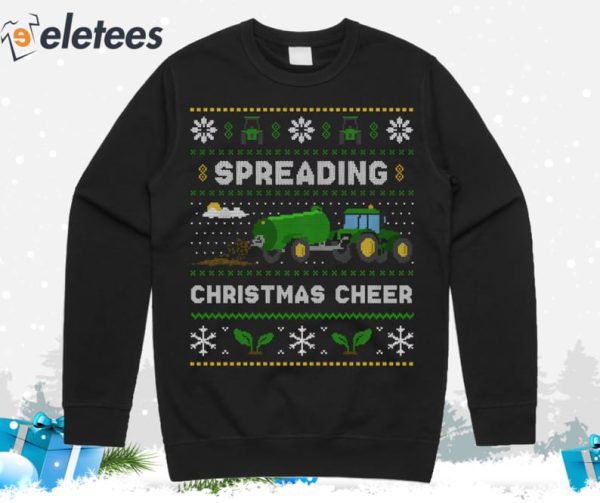 Spreading Christmas Cheer Green Farming Ugly Christmas Sweater
