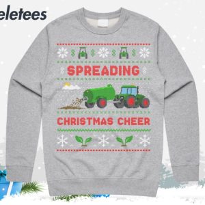 Spreading Christmas Cheer Green Farming Ugly Christmas Sweater 2
