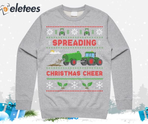 Spreading Christmas Cheer Green Farming Ugly Christmas Sweater